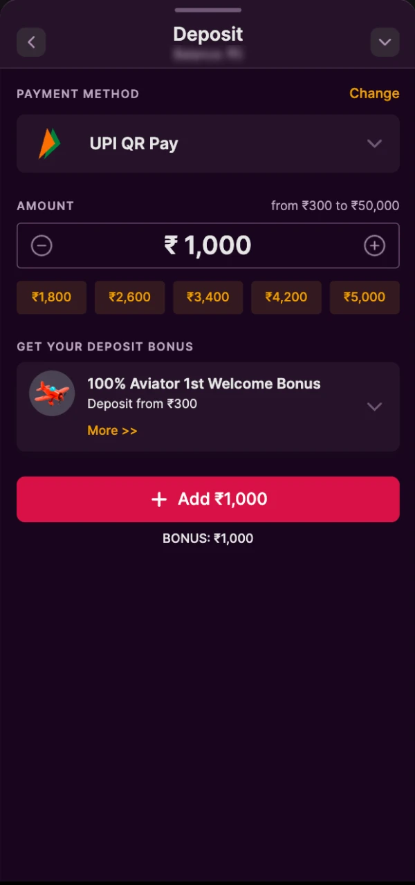 Make a deposit to fund your Batery slots gaming sessions.